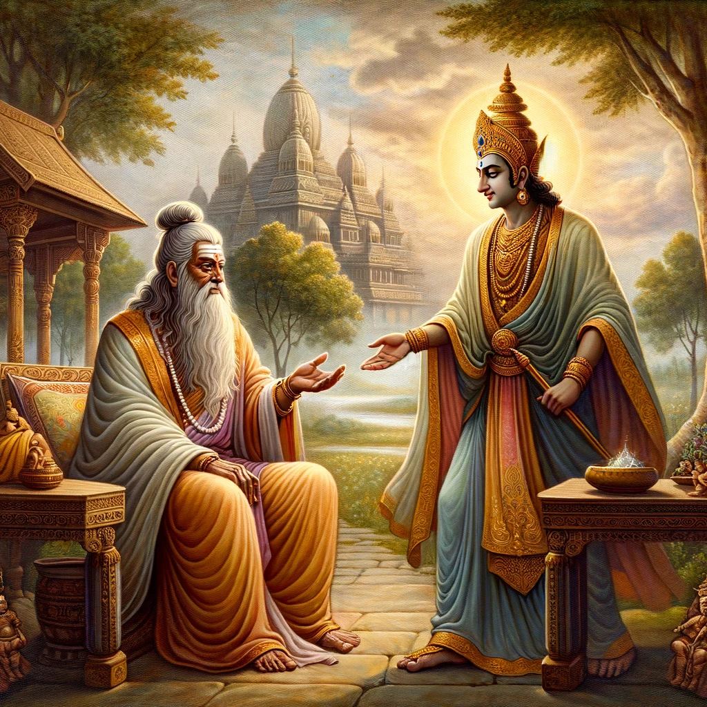 Vasishta Receives King Vishvamitra